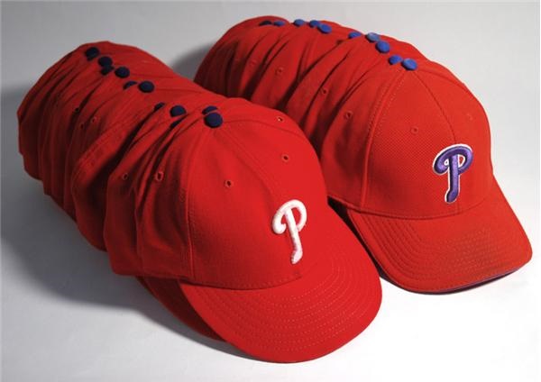 Game Used Baseball - 2006 Philadelphia Phillies Game Used Hats (22)