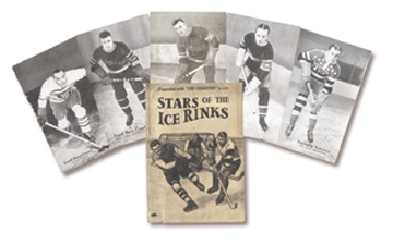 Hockey - 1936 Champion Stars of the Rink Postcard Near Set in Original Envelope (9)