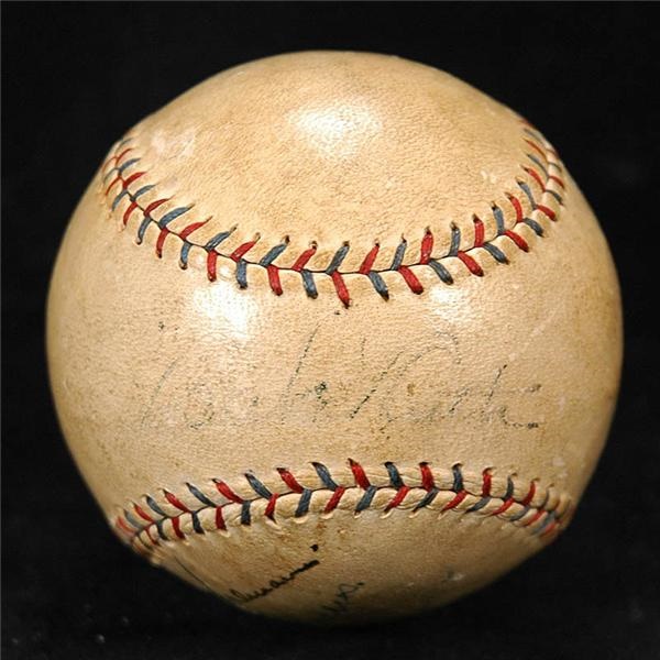 Babe Ruth - Babe Ruth and Nat Holman Signed Official American League Baseball