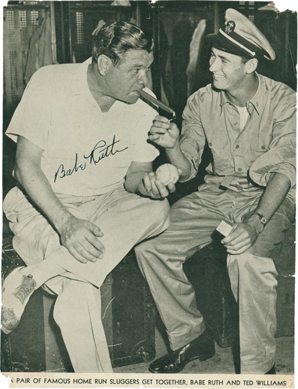 Babe Ruth - Babe Ruth Signed Photo with Ted Williams