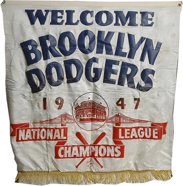 Jackie Robinson & Brooklyn Dodgers - 1947 Brooklyn Dodgers National 
League Champions Welcome Home Banner