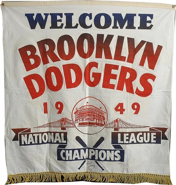 Jackie Robinson & Brooklyn Dodgers - 1949 Brooklyn Dodgers National League Champions Welcome Home Banner