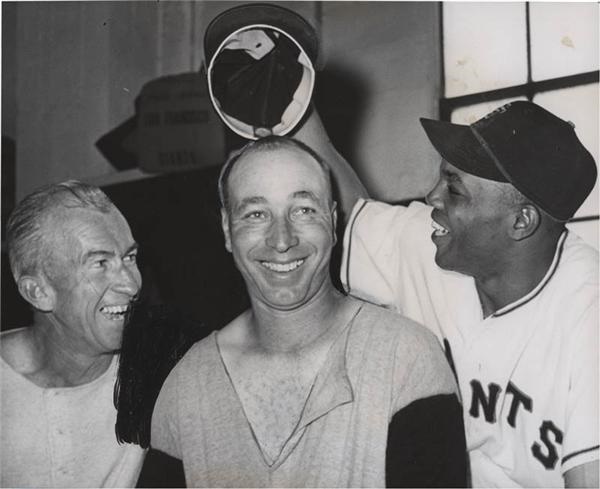 Kubina And The Mick - 1959 Willie Mays and Sam Jones Giants BAseball Photo
