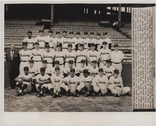 Kubina And The Mick - 1954 Cleveland Indians Team Photo