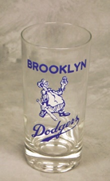 Jackie Robinson & Brooklyn Dodgers - 1950's Brooklyn Dodgers Drinking Glass