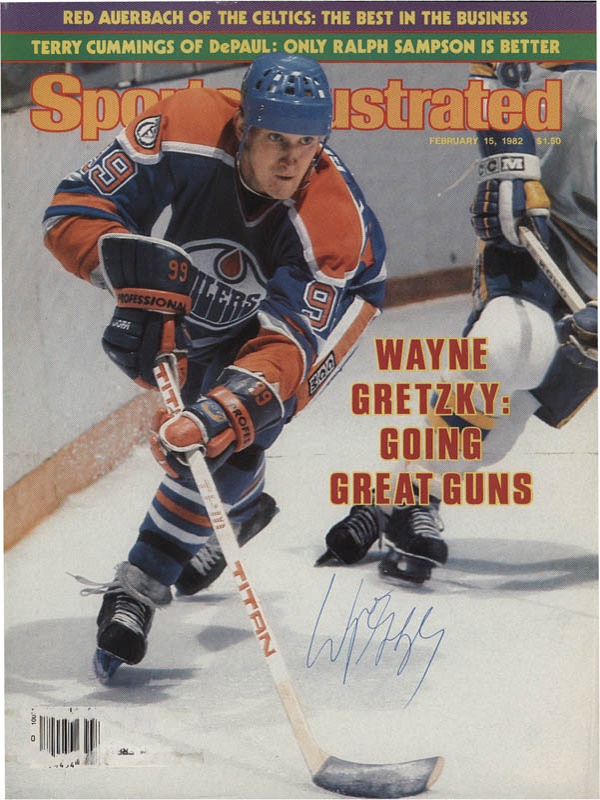 Hockey Autographs - Wayne Gretzky Vintage Signed Sports Illustrated Magazine Cover