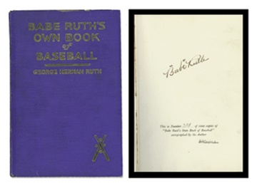 Babe Ruth - Babe Ruth's Own Book of Baseball Signed Book