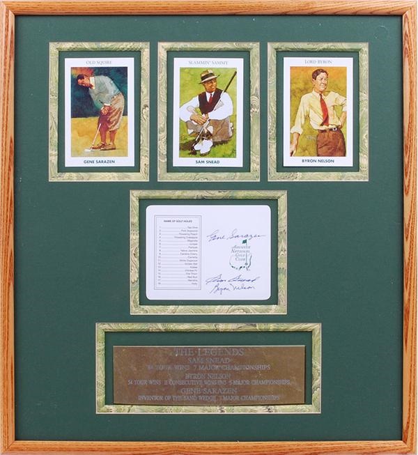 - Sarazen, Snead and Nelson Signed Golf Display