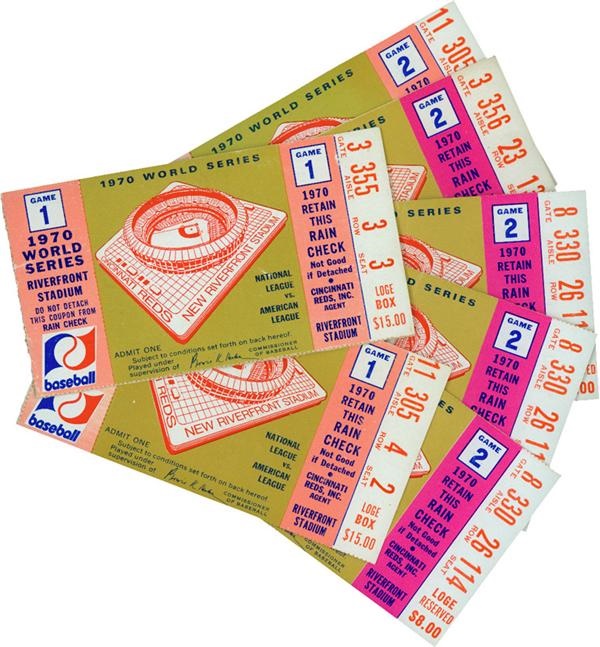 - 1970 Cincinnati Reds World Series Baseball Ticket Stubs (7)