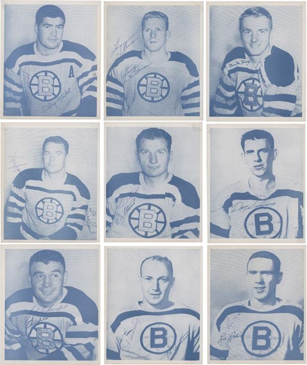 Hockey Autographs - 1957 Boston Bruins Team Signed Picture Pack with 17 signatures
