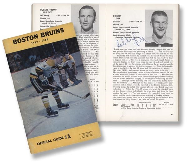 Hockey Autographs - 1967-68 Boston Bruins Team Signed Yearbook with Bobby Orr