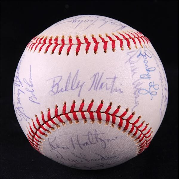 - 1978 New York Yankees Team Signed Baseball with Thurman Munson