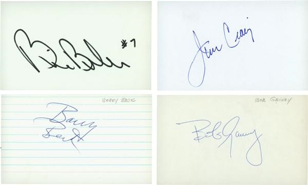 Hockey Autographs - Hockey Greats Signed 3"x5" Index Cards with Hall of Famers (50 total)