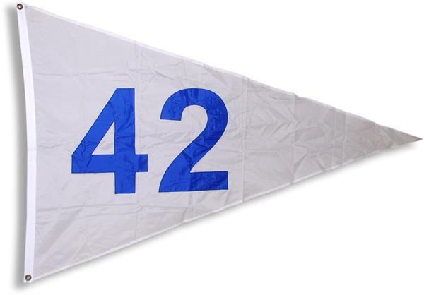 Stadium Artifacts - Jackie Robinson #42 Retired Number Flag From Busch Stadium