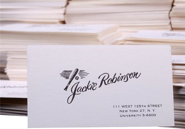 Jackie Robinson & Brooklyn Dodgers - Hoard of Jackie Robinson Business Cards (1,400+)