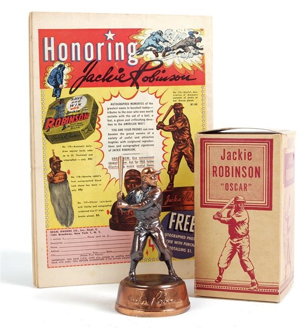 Jackie Robinson & Brooklyn Dodgers - 1950 Jackie Robinson Statuette In The Original Box