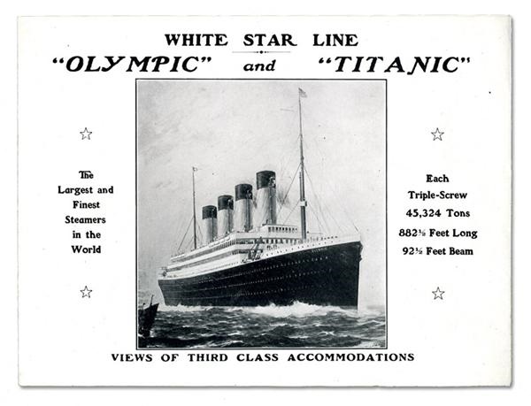 - Rare 1912 Titanic Third Class Brochure