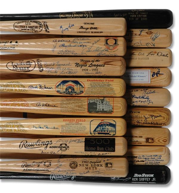 - Large Collection of Signed Baseball Bats (18)
