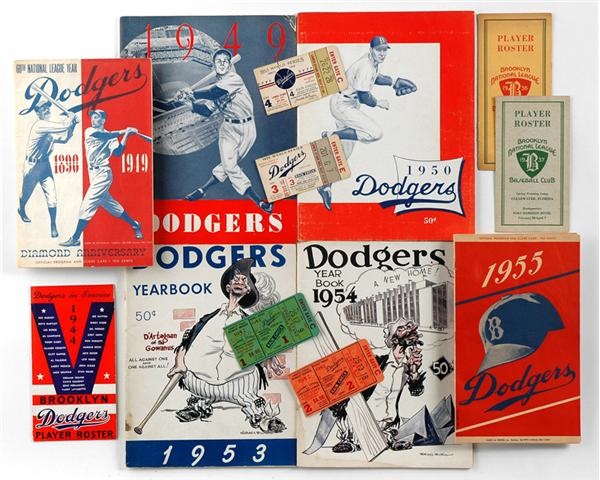 Jackie Robinson & Brooklyn Dodgers - Brooklyn Dodgers Publication and World Series Ticket Collection (13)
