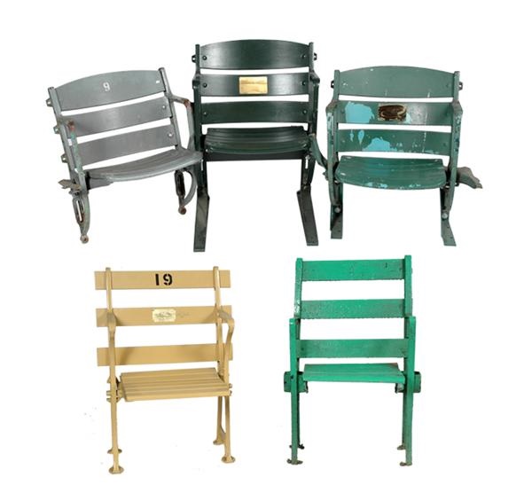 - Collection of Wooden Stadium Seats (5)