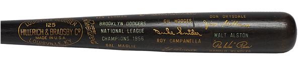 Jackie Robinson & Brooklyn Dodgers - 1956 Brooklyn Dodgesr Black Bat