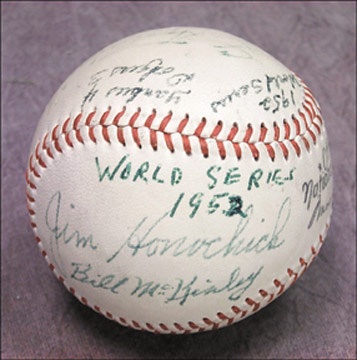 Jackie Robinson & Brooklyn Dodgers - 1952 Ebbets Field World Series Game Used Baseball