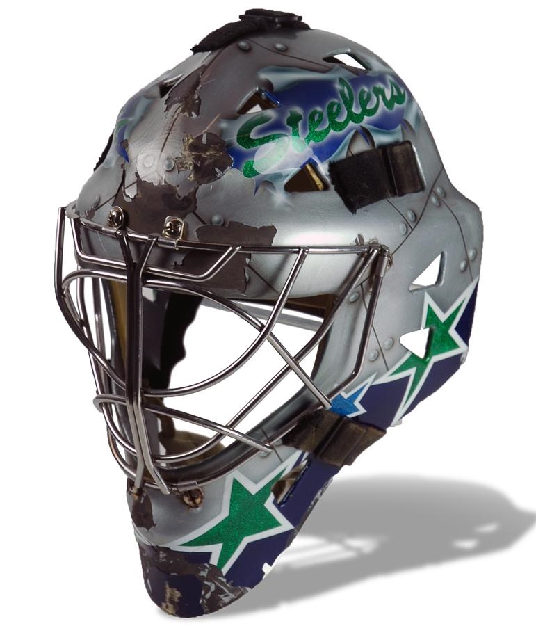 Hockey - Jason Elliott Game Used Steelers Mask (2004-05)