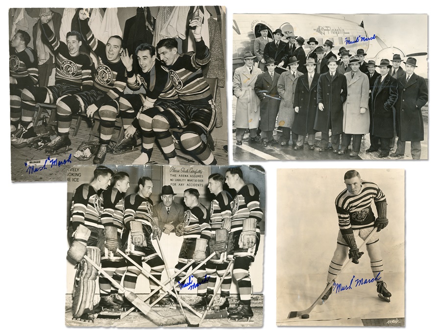 Hockey - Mush March Signed Vintage Wire Photographs (4)