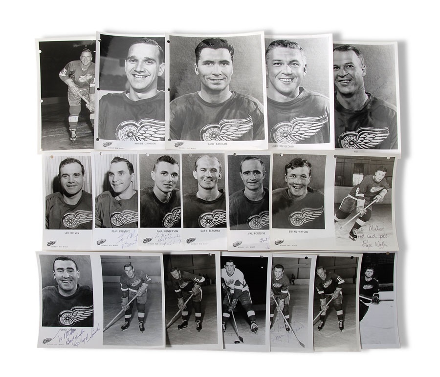 Hockey - 1965-66 Detroit Red Wings Vintage Signed Photograph Set (16)