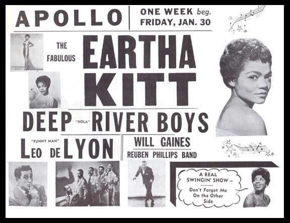 - 1959 Eartha Kitt Apollo Handbill (8.5x11")