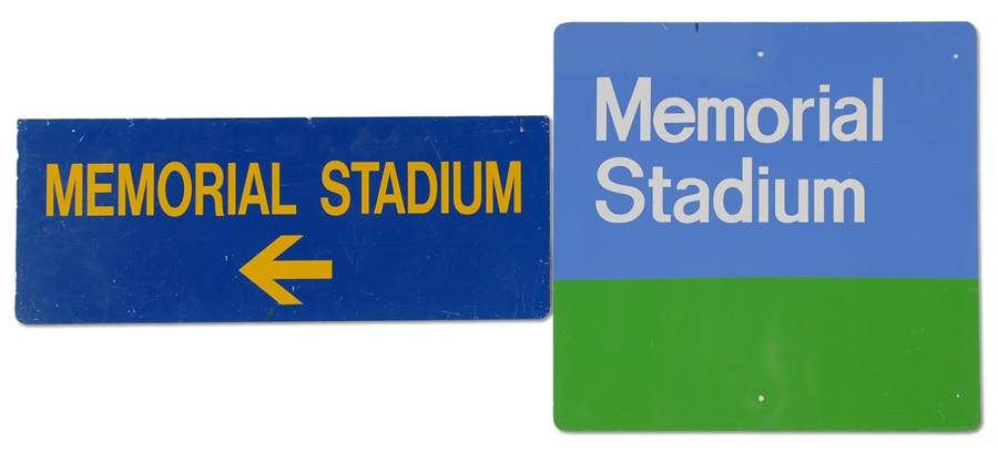 Stadium Artifacts - Two Baltimore Memorial Stadium Signs