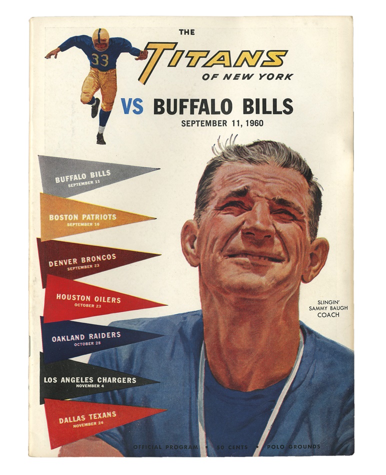 - First NY Titans Game Program with Ticket