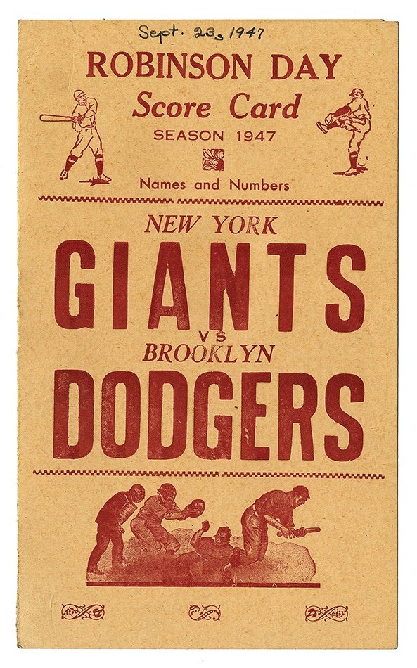 Jackie Robinson & Brooklyn Dodgers - 1947 Jackie Robinson Day Special Scorecard and Ticket