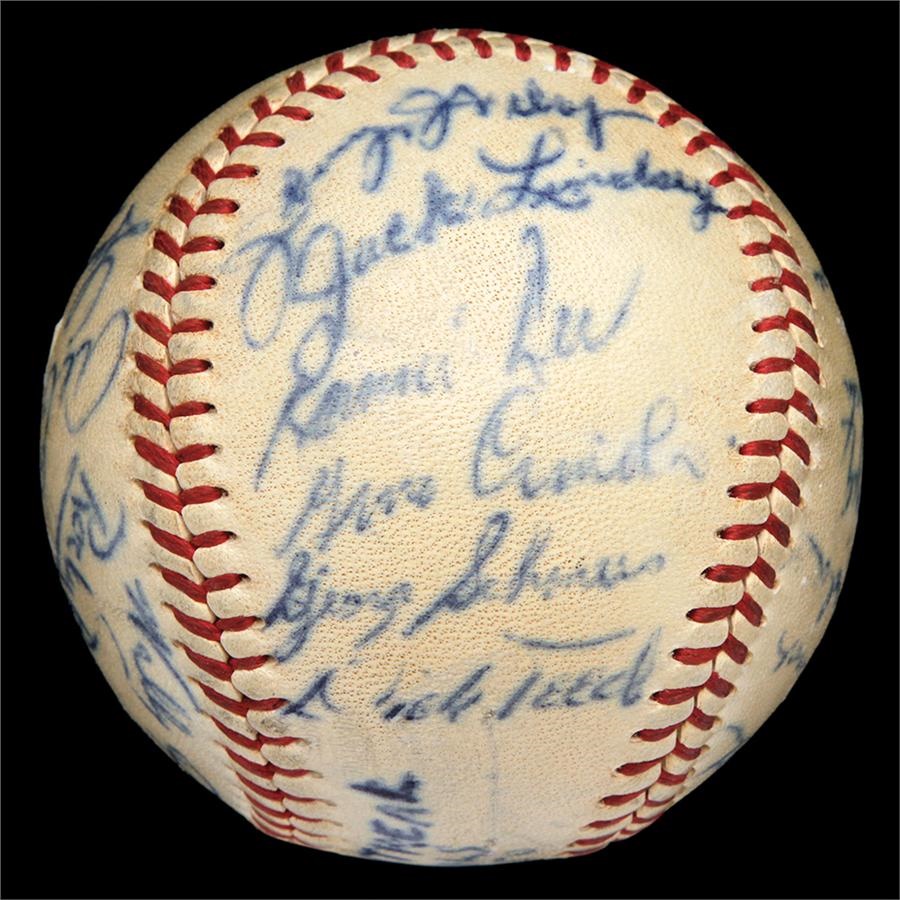 Jackie Robinson & Brooklyn Dodgers - 1950 Montreal Royals Signed Baseball with PSA LOA
