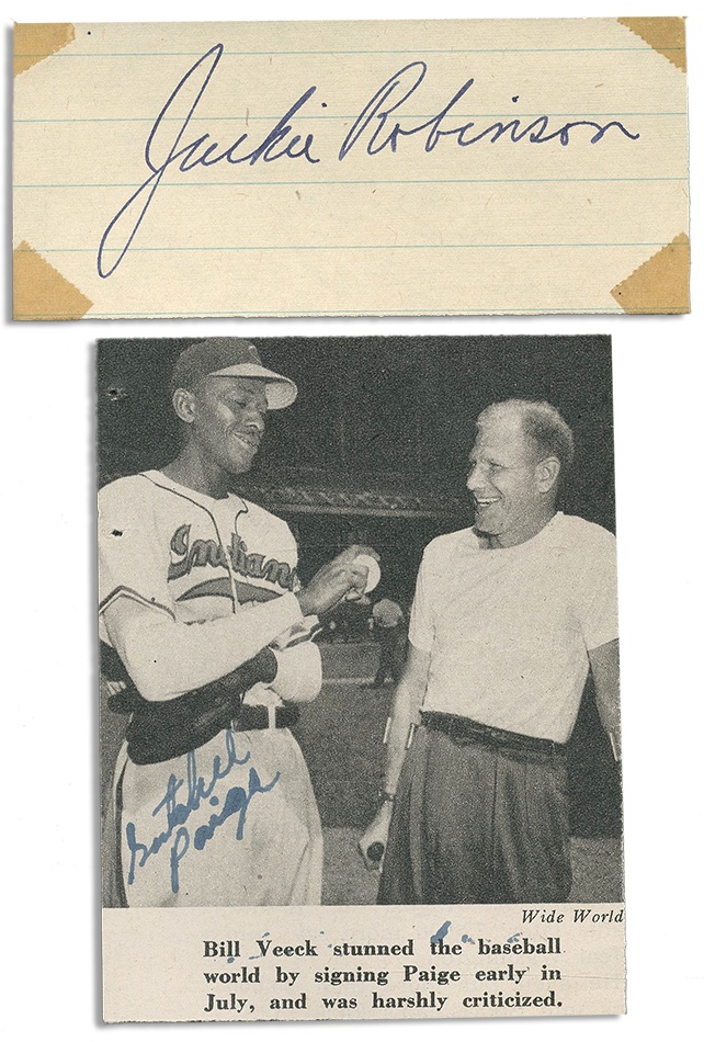 The Letter Writer Collection - Jackie Robinson and Satchel Paige Signed Pair