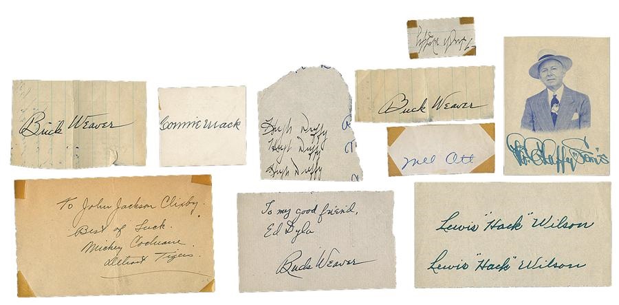The Letter Writer Collection - Cut Signature Collection Including Hack Wilson, Buck Weaver Mel Ott, & Hugh Duffy