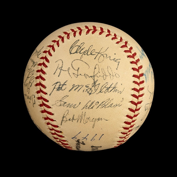 Jackie Robinson & Brooklyn Dodgers - 1949 Montreal Royals Team-Signed Baseball with Chuck Connors