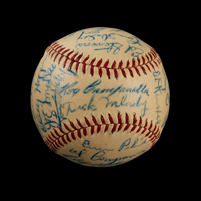 Jackie Robinson & Brooklyn Dodgers - 1947 Montreal Royals Team-Signed Ball with Roy Campanella