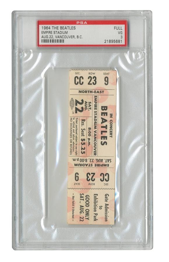 Rock 'n'  Roll - Scarce Beatles Vancouver 1964 Unused Ticket