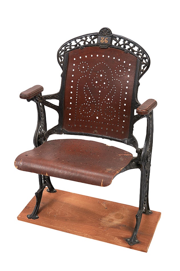 Stadium Artifacts - Saratoga Race Track Cast Iron Grandstand Seat From Harry M. Stevens Collection