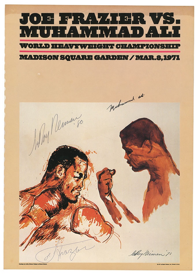 - Muhammad Ali Joe Frazier and LeRoy Neiman Signed Poster