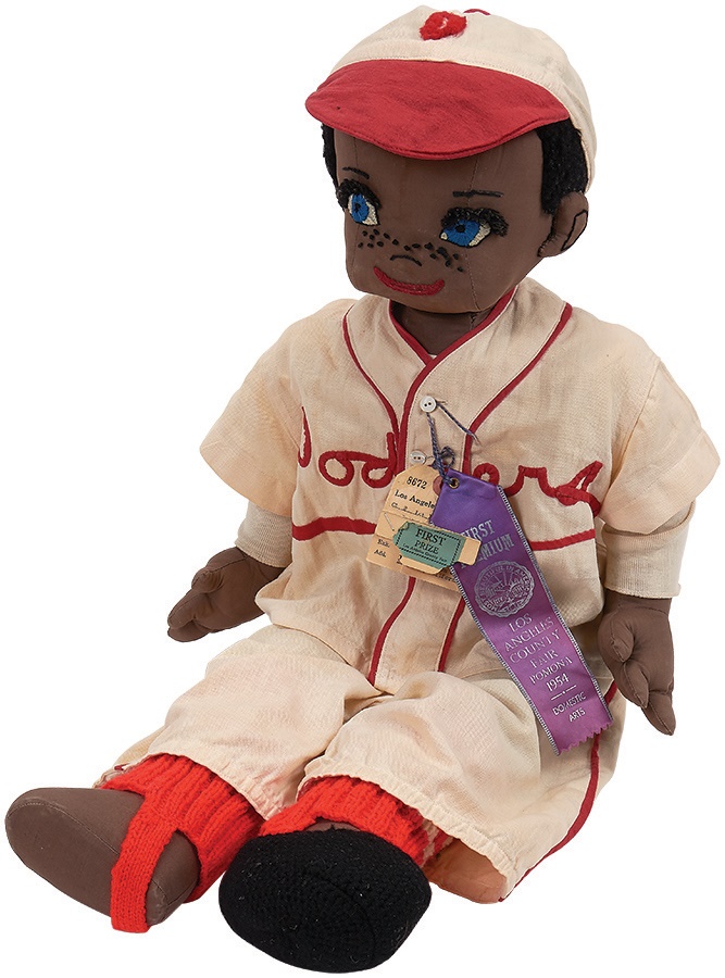 Jackie Robinson & Brooklyn Dodgers - Jackie Robinson Folk Art Doll 1st Prize Los Angeles County Fair 1954
