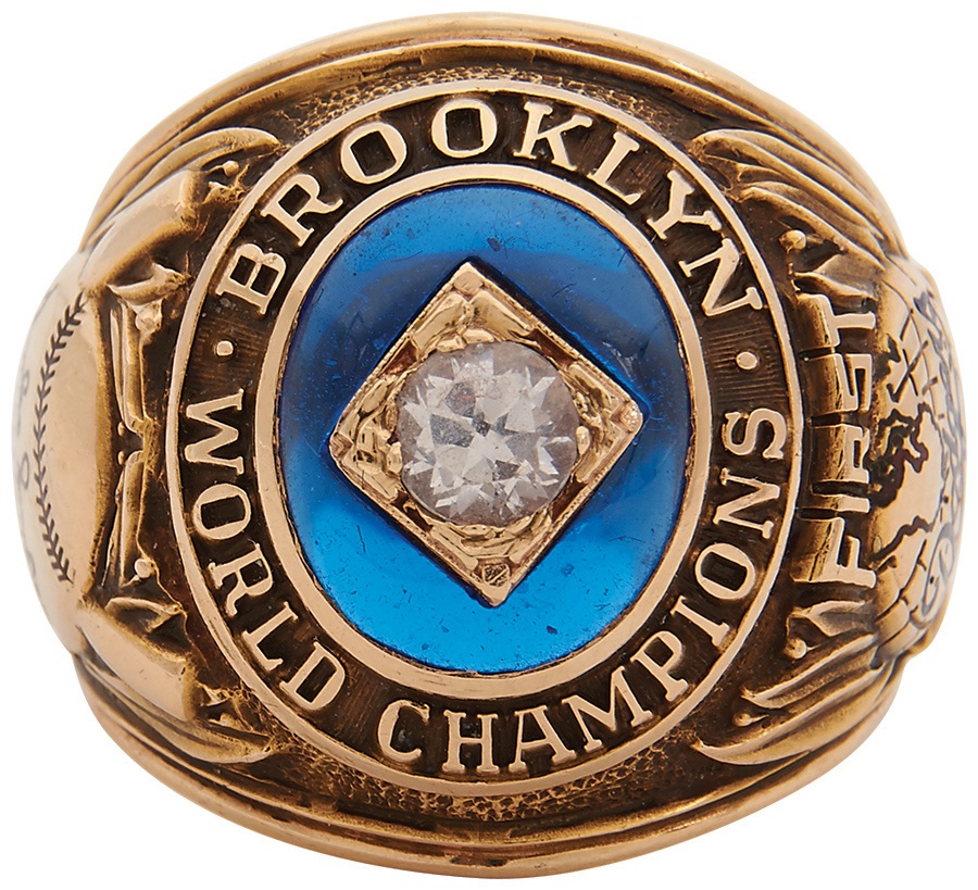 Jackie Robinson & Brooklyn Dodgers - 1955 World Champion Brooklyn Dodgers World Championship Ring Salesman Sample