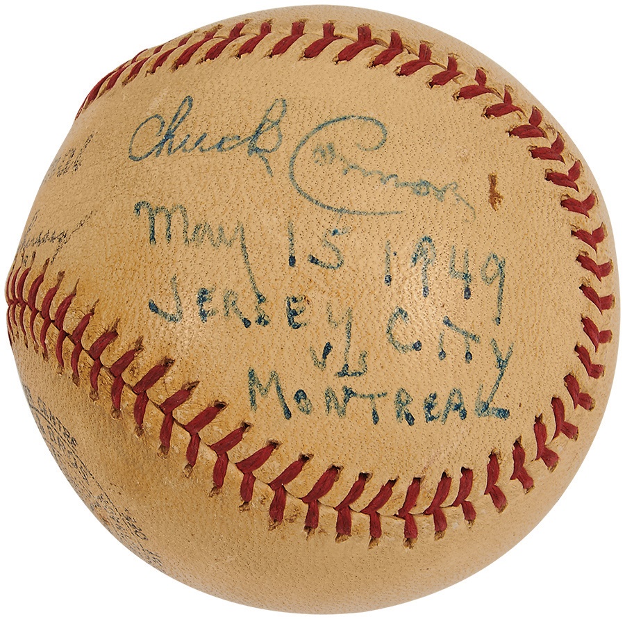 Jackie Robinson & Brooklyn Dodgers - 1949 Chuck Connors Single Signed International League Baseball