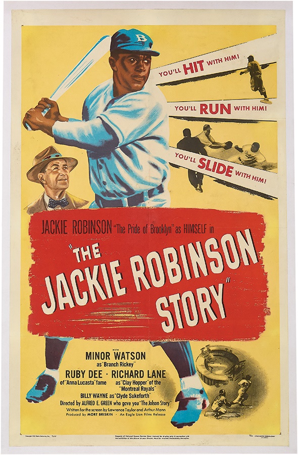 Jackie Robinson & Brooklyn Dodgers - 1950 Jackie Robinson Story Movie Poster