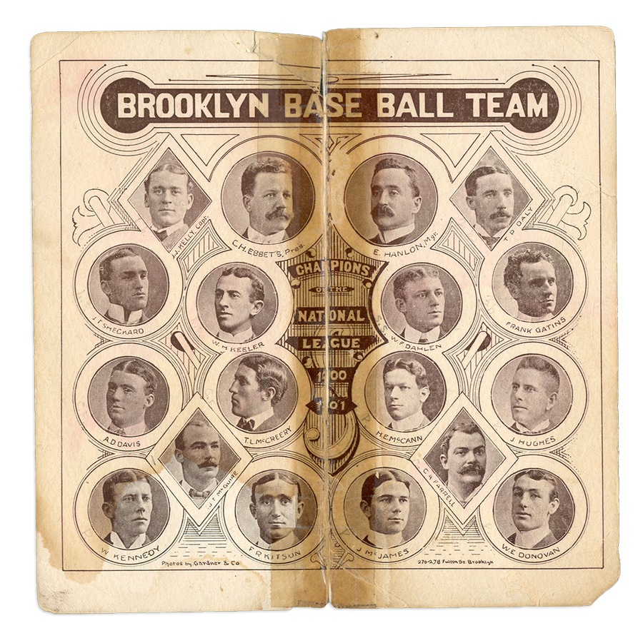 Jackie Robinson & Brooklyn Dodgers - 1901 Brooklyn Base Ball Schedule (Ex-Sal LaRocca)