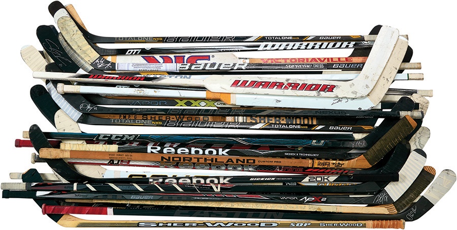 Hockey - Huge Game Used Hockey Stick Collection Including Roy, Borque & Crosby (36)