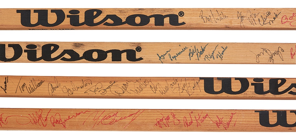 Hockey - 1981-82 Multi-Signed Hockey Sticks (4)