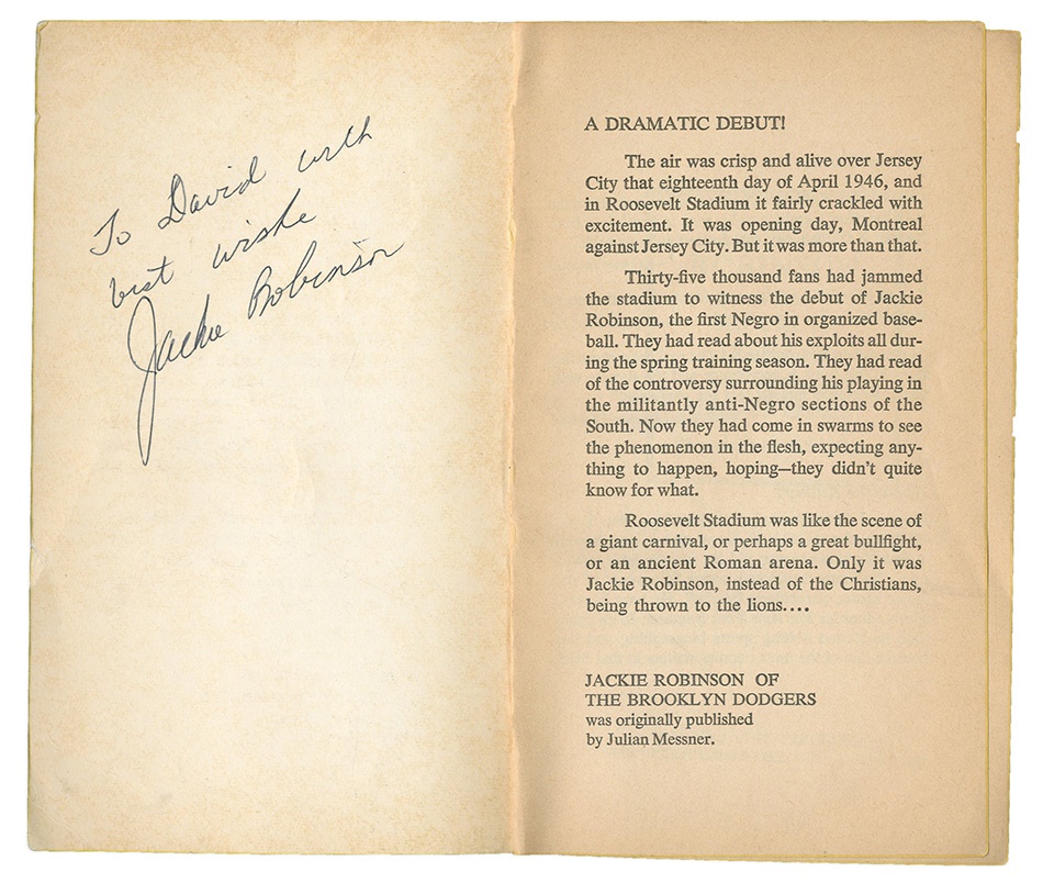 Jackie Robinson & Brooklyn Dodgers - Jackie Robinson of the Brooklyn Dodgers Signed Book