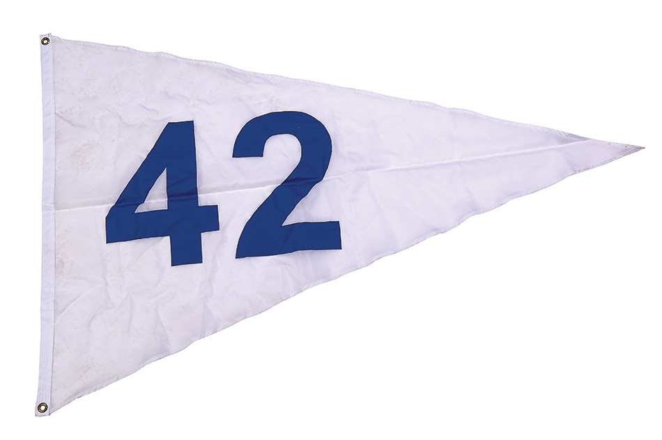 Stadium Artifacts - Jackie Robinson Retired Number "42" From Old Busch Stadium